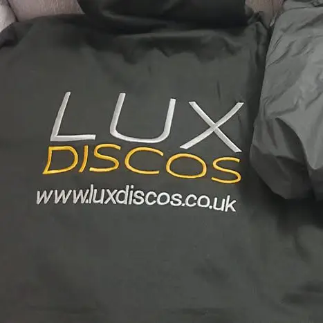 Lux discos logo embroidered on jacket
